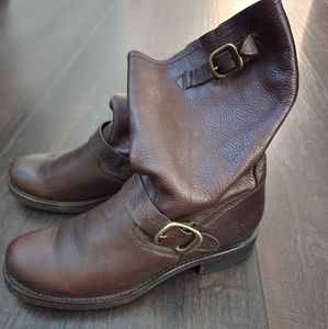 Frye slouchy brown leather boots